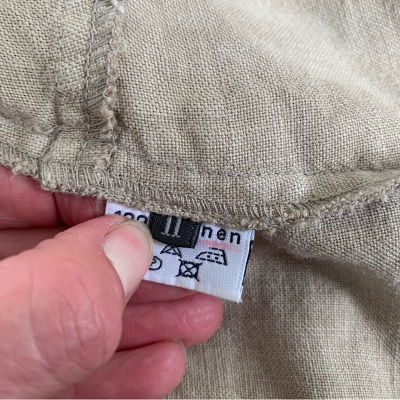 OSKA Linen Summer Jacket Size 2 UK 12 Ecru Lagenlook Artisan - Picture 10 of 12